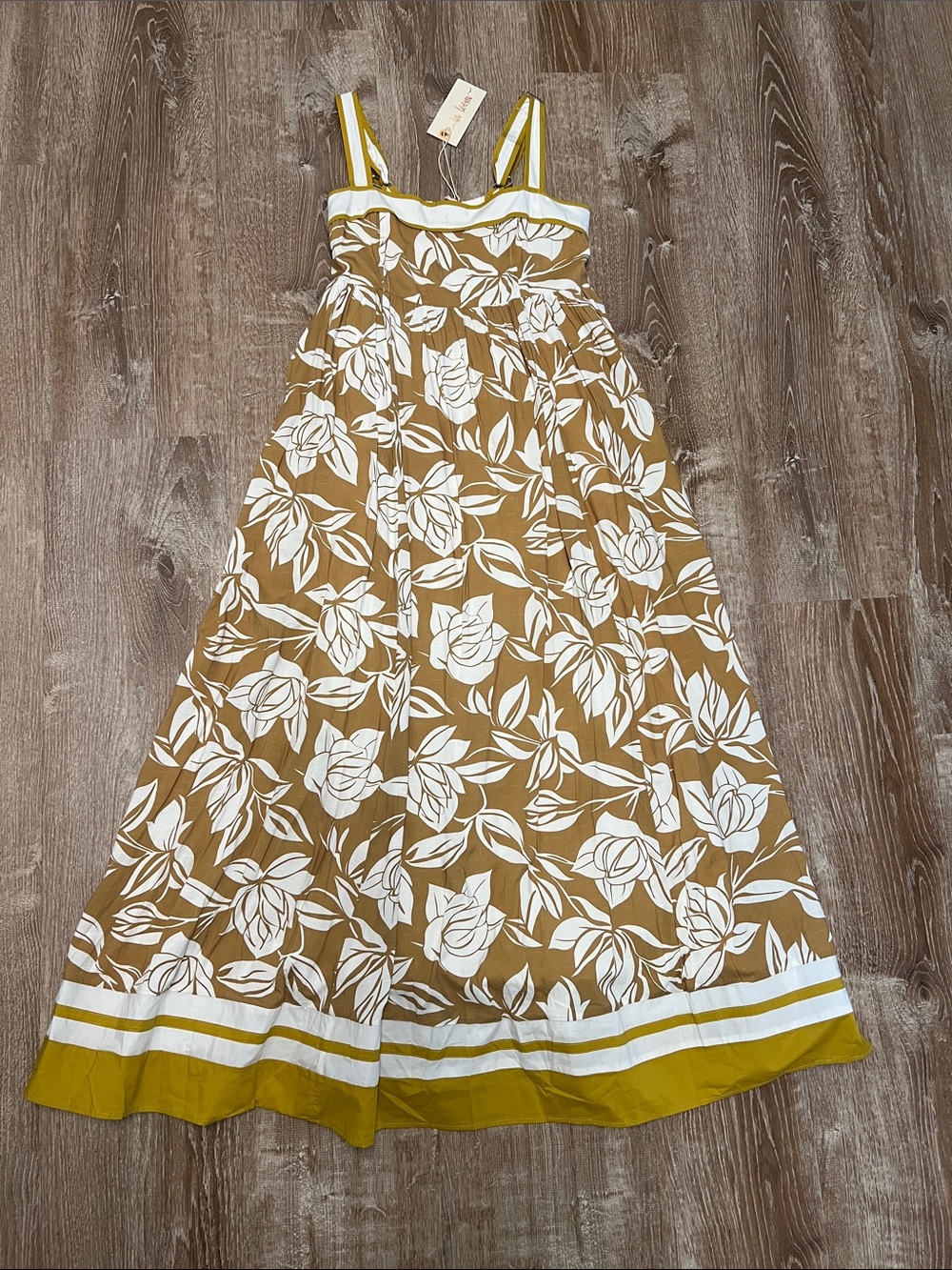 In Loom NWT Mustard Floral Maxi Dress size M